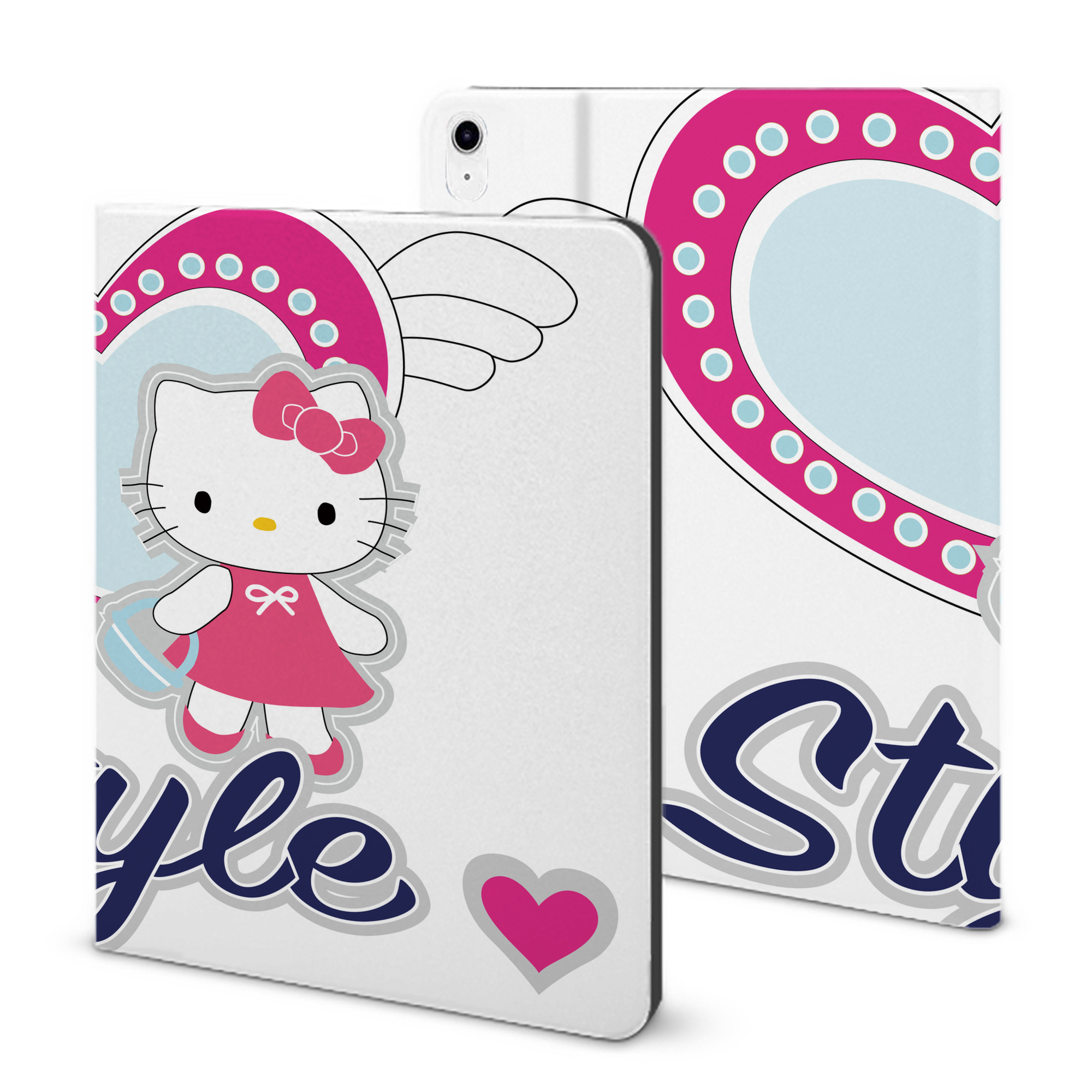 （画像用） Hello Kitty ハローキティ IPad ケース ブック型 PUレザー TPU 耐衝撃 軽量 薄型 ペン収納なし 全面保護 IPad 各モデル対応